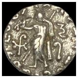 Indo-Scythian 59-12 BC Silver drachm NEARLY UNCIR