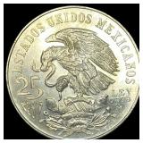 1986 Mexico Silver 25 Pesos Dancing Aztec UNCIRCUL