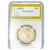 1918-D Walking Liberty Half Dollar PGA MS62+