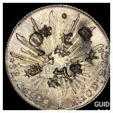 1886 Mexico Silver 1 Peso  NEARLY UNCIRCULATED