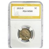 1915-D Buffalo Nickel PGA MS66