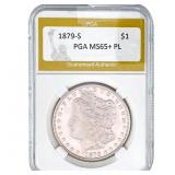 1879-S Morgan Silver Dollar PGA MS65+ PL