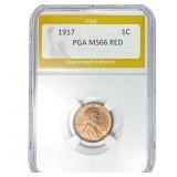 1917 Wheat Cent PGA MS66 RED