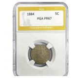 1884 Liberty Victory Nickel PGA PR67