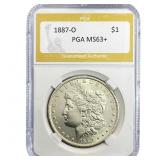 1887-O Morgan Silver Dollar PGA MS63+