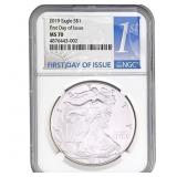 2019 Silver Eagle NGC MS70 First Day of Issue