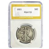 1921 Walking Liberty Half Dollar PGA F15
