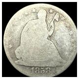 1858 Seated Liberty Half Dollar NICELY CIRCULATED