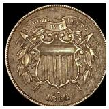 1864 Bronze Two-Cent Piece NEARLY UNCIRCULATED