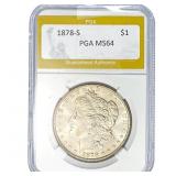 1878-S Morgan Silver Dollar PGA MS64