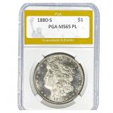 1880-S Morgan Silver Dollar PGA MS65 PL