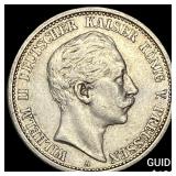 1908-A Germany Silver 2 Mark
