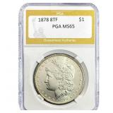 1878 8TF Morgan Silver Dollar PGA MS65