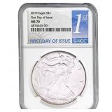 2019 Silver Eagle NGC MS70 First Day of Issue