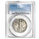 1938-D Walking Liberty Half Dollar PCGS F12