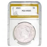 1923 Silver Peace Dollar PGA MS65
