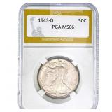 1943-D Walking Liberty Half Dollar PGA MS66