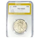 1938 Walking Liberty Half Dollar PGA MS65