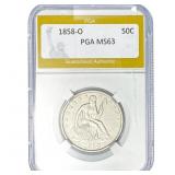 1858-O Seated Liberty Half Dollar PGA MS63