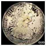 1796 Mexico Silver 8 Reales Chopmark NEARLY UNCIRC