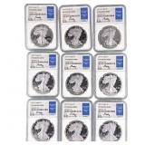 [9 Coins] 2019-W Silver Eagle NGC PF70 Ultra Cameo
