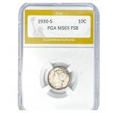 1930-S Mercury Silver Dime PGA MS65 FSB