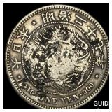 Japan Meji Period Silver 1 Yen Chopmarks NEARLY U