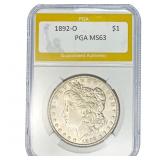 1892-O Morgan Silver Dollar PGA MS63