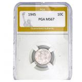 1945 Mercury Silver Dime PGA MS67