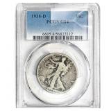 1938-D Walking Liberty Half Dollar PCGS G04 Key