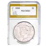 1928 Silver Peace Dollar PGA MS63