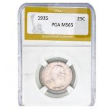 1935 Washington Silver Quarter PGA MS65
