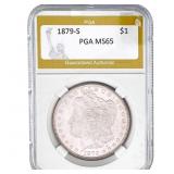 1879-S Morgan Silver Dollar PGA MS65