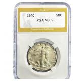 1940 Walking Liberty Half Dollar PGA MS65