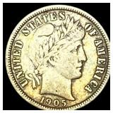 1905-O Silver Barber Dime NEARLY UNCIRCULATED