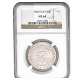 1946 Iowa Half Dollar NGC MS64