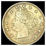 1911 Liberty Head Nickel NEARLY UNCIRCULATED
