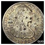 1798 Colonial Spain Silver 8 Reales Chopmarks NEAR