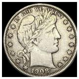 1908 Silver Half Dollar (Barber) HIGH GRADE