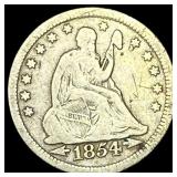 1854 Arrows Seated Liberty Quarter LIGHTLY CIRCULA