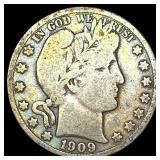1909-S Silver Barber Half Dollar NICELY CIRCULATED