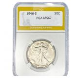 1946-S Walking Liberty Half Dollar PGA MS67