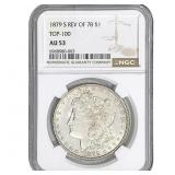 1879-S Morgan Silver Dollar NGC AU53 Rev of 78