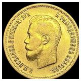 1899 Gold 10 Roubles Russia CLOSELY UNCIRCULATED