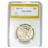 1941-D Walking Liberty Half Dollar PGA MS65