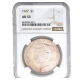 1927 Silver Peace Dollar NGC AU53