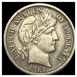 1914-S Silver Barber Dime NEARLY UNCIRCULATED