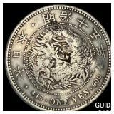 Japan Meji Period Silver 1 Yen Chopmarks NEARLY U