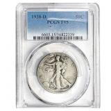 1938-D Walking Liberty Half Dollar PCGS F15