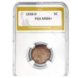 1938-D Buffalo Nickel PGA MS66+